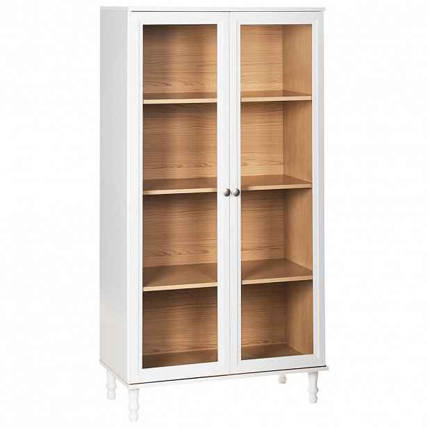 Beliani VITRÍNA se skleněnými dveřmi 80 cm Bílá Tingledale