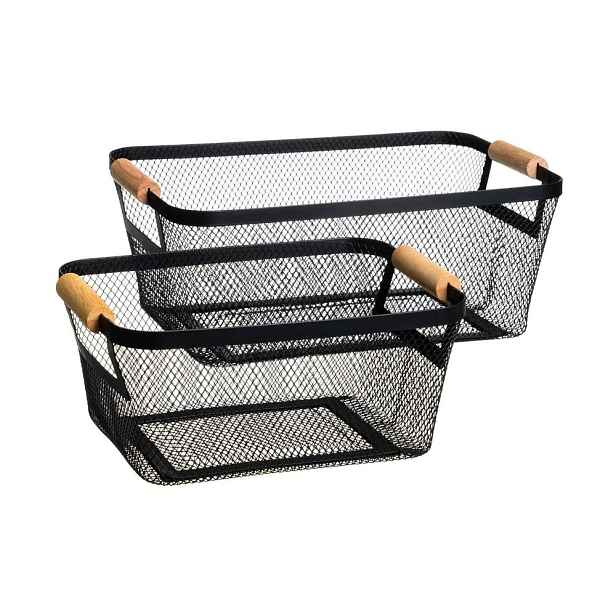 Drátěné kovové košíky v sadě 2 ks 33x21x14 cm – Casa Selección