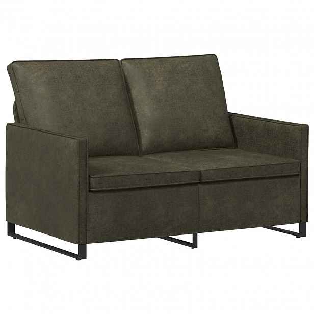 vidaXL Pohovka pro 2 osoby Armádně zelená 130 x 81 x 82 cm Umělý semiš