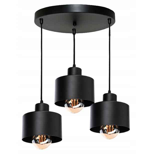 Závěsné stropní svítidlo lustr Loft černá stropní lampa nad stůl obývacího pokoje