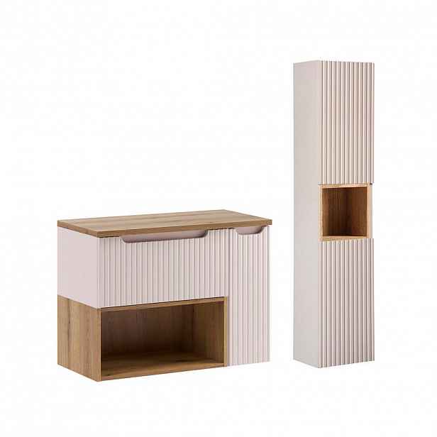 Petits-meubles KOUPELNOVÝ NÁBYTEK 80.4cm Riva 2er-Set Kašmír