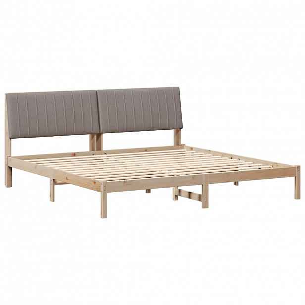 vidaXL Rám postele s čelo Hnědá 200 x 200 cm Masivní borové dřevo
