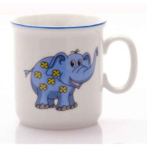 hrnek 160ml DĚTSKÝ-SLONÍK modrý, čes.porcelán