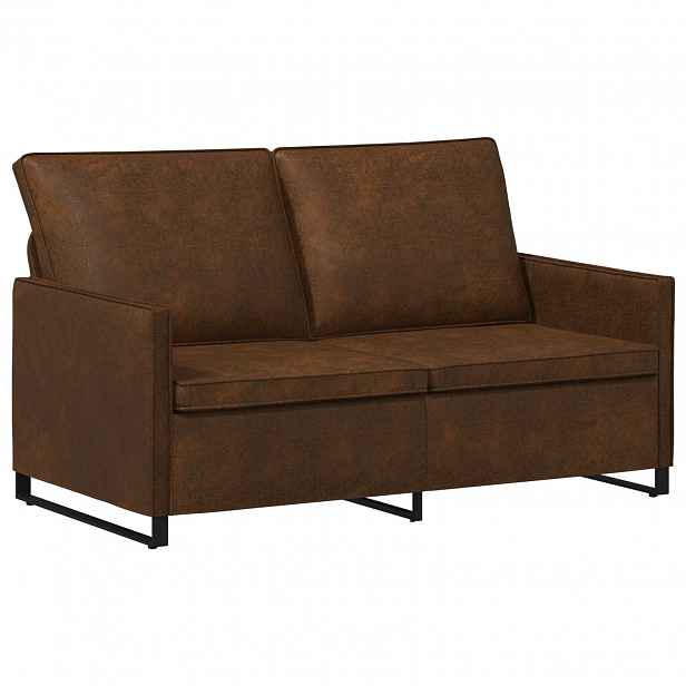 vidaXL Pohovka pro 2 osoby Hnědá 150 x 81 x 82 cm Umělý semiš