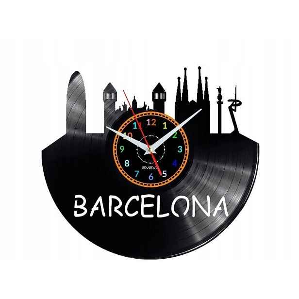 Barcelona Dárek Originální dekorace do domu Hodiny z vinylové desky