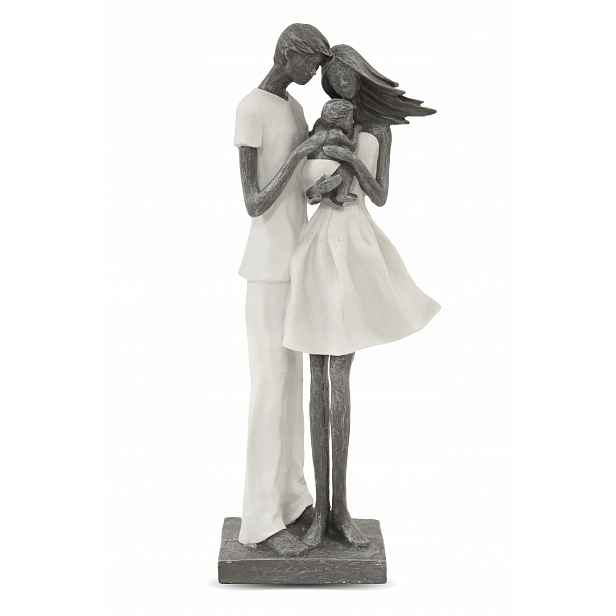 Figura rodina dětí figurka máma táta dítě bílá šedá dekorace