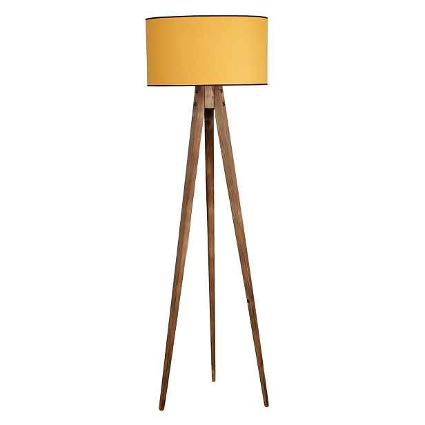 Opviq Stojací lampa Lambader 153 cm hnědá/žlutá