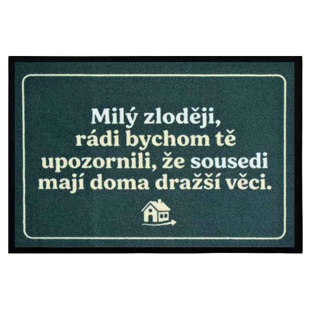 Rohožka Milý zloději 40x60 cm - na ven i na doma, 40x60, zelená, Mercury Flooring