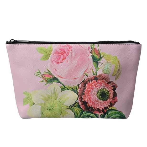 Růžová toaletní taštička s květy Pinerose - 26*6*16 cm Juleeze