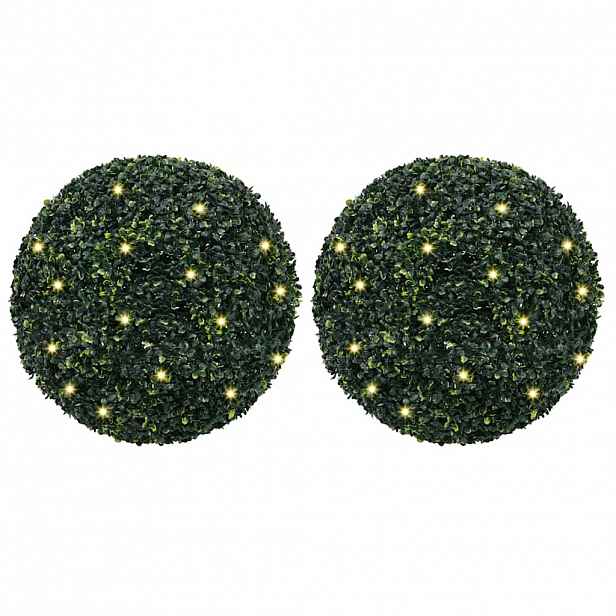 vidaXL Umělé buxus koule s LED světly 2 ks zelené 52 cm
