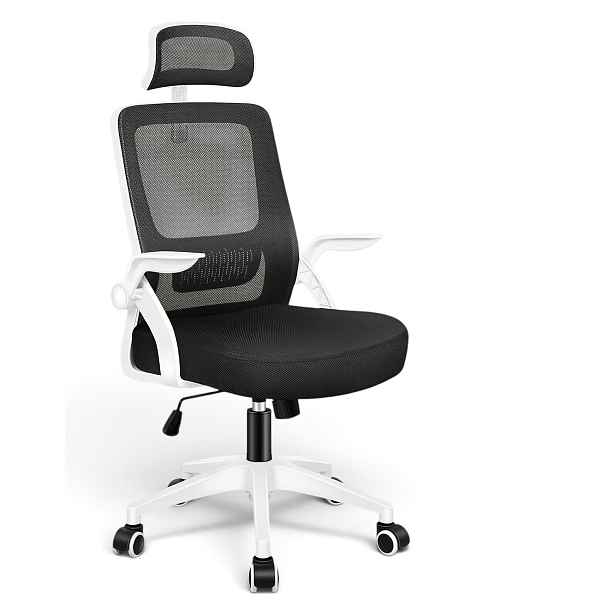 Alfordson Ergonomické otočné kancelářské křeslo, bílá/černá barva