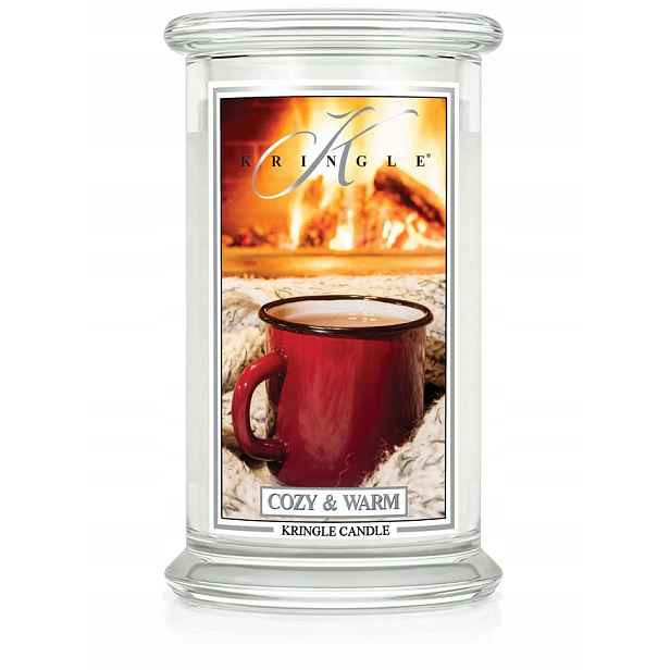 Cozy & Warm – Kringle Candle – velká svíčka se dvěma knoty (624 g)