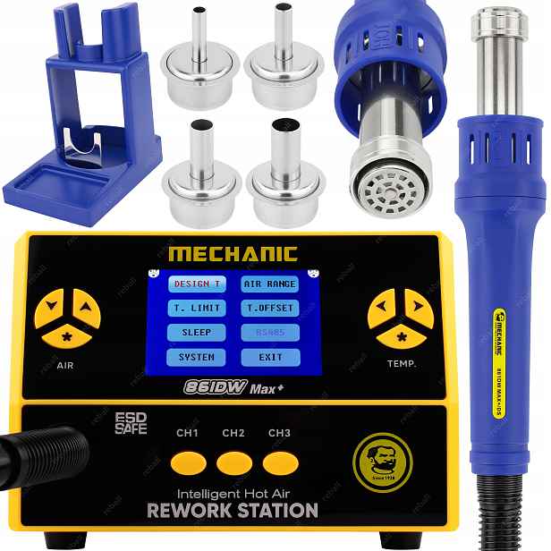 Horkovzdušná Pájecí Stanice Mechanic 861DW Max+ 1000W Pro Bga Smd Trysky Quick