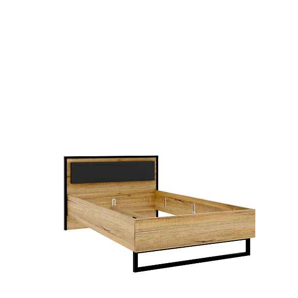 KNINO postel 120x200 cm, dub Bartex/černá