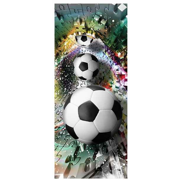 Samolepka Fototapeta Fotbal dynamická abstrakce 3D 91x211 sport míč styl