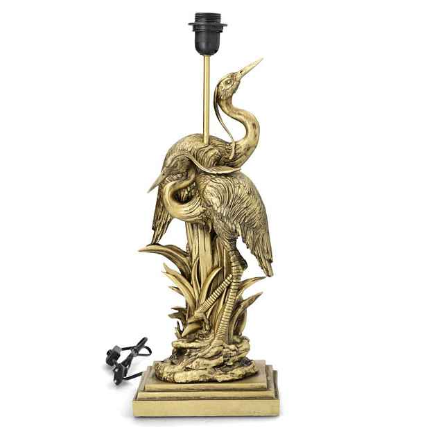Stolní Lampa Noční Zlatá Pták Čapla Retro Loft E27 Vysoká 50 cm