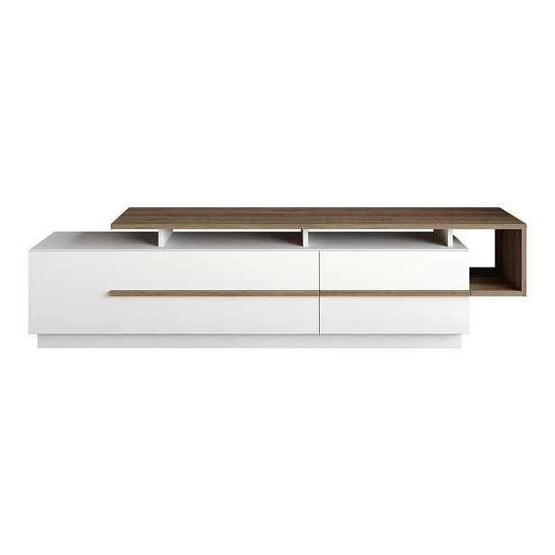Televizní stolek Pia White and Walnut