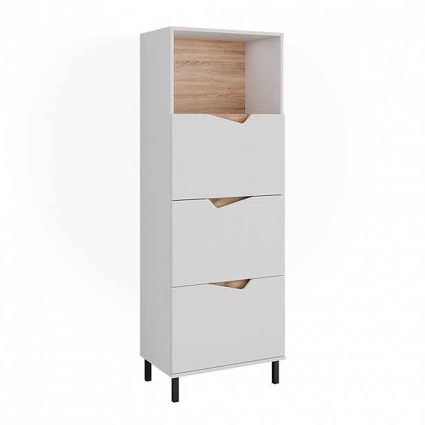 Vicco KREDENC Marelle Bílá/Artisan 60 x 169.5 cm se 4 přihrádkami
