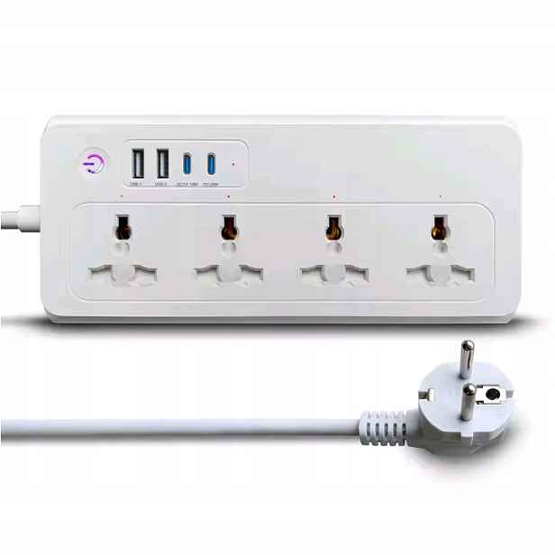Zásuvková lišta WiFi Matter 4 zásuvky Eu 2 Usb 2 Usb-c Pd 20W