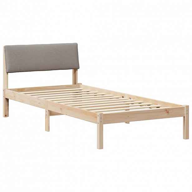 vidaXL Rám postele Hnědá a taupe 90 x 200 cm Masivní borovicové dřevo