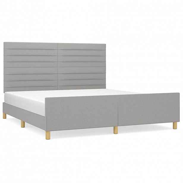 vidaXL Rám postele bez matrace světle šedý 160 x 200 cm textil