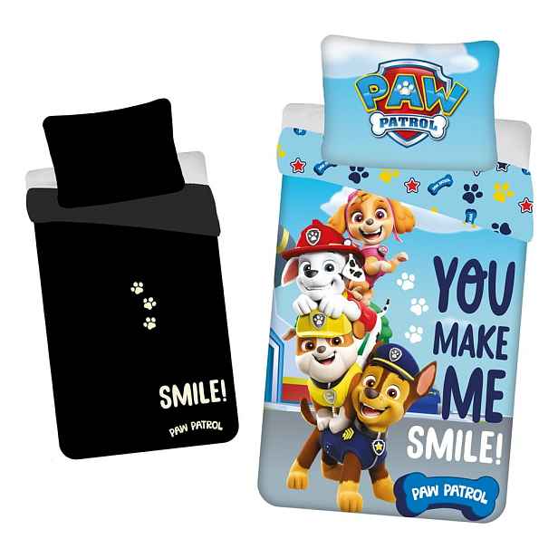 Bavlněné dětské povlečení se svítícím efektem na jednolůžko 140x200 cm Paw Patrol – Jerry Fabrics