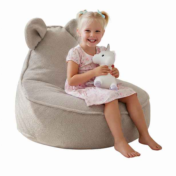 Dreamroots SEDACÍ VAK PRO DĚTI Myš 75/75/55 cm, měkké bouclé 315 g/m², snímatelný potah, Toasted Almond