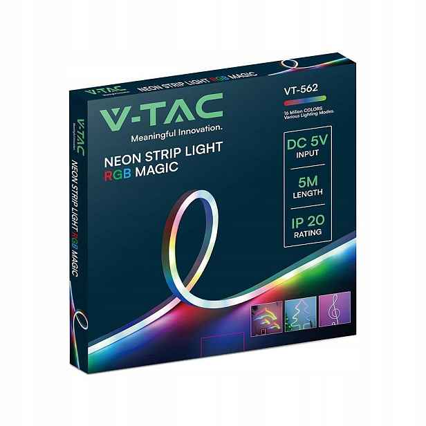 V-tac Neon flex 5mb Usb ovladač Magic Rgb DC 5V VT-562 Rgb
