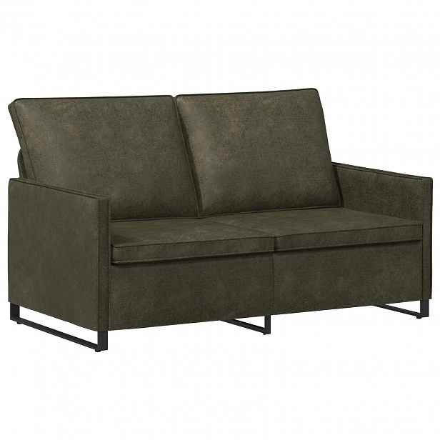 vidaXL Pohovka pro 2 osoby Armádně zelená 150 x 81 x 82 cm Umělý semiš