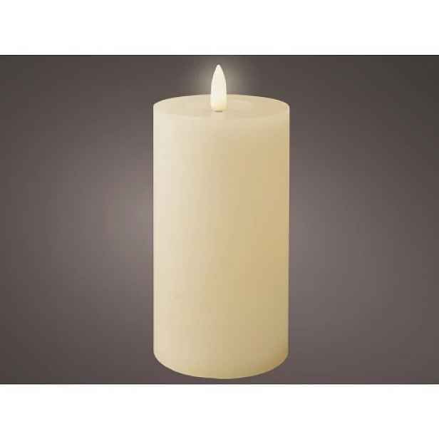 LED svíčka Lumineo 7x15 cm, krémová