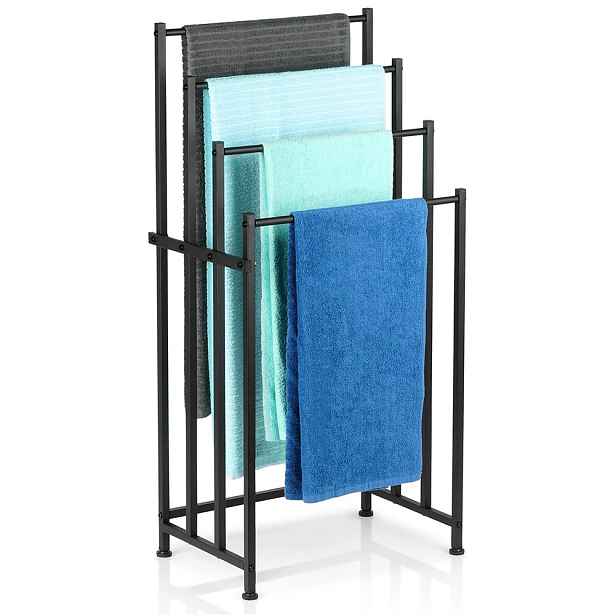 Stojanový věšák na ručníky Vilde Kovový Loft 4 příčky 94,5 cm