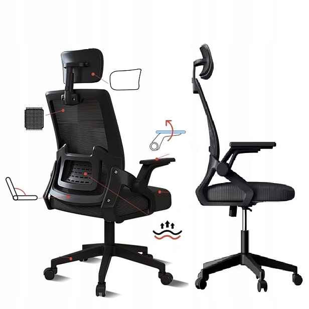 Kancelářská židle, Kancelářská otočná židle X-slim k psacímu stolu Ergonomická