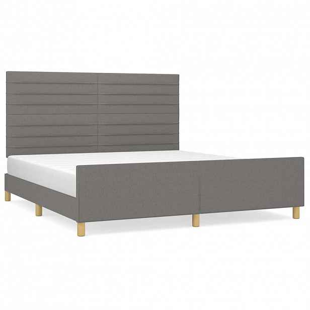 vidaXL Rám postele bez matrace tmavě šedý 160 x 200 cm textil