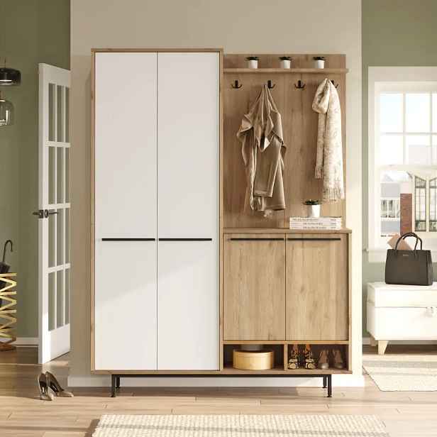 Casarredo Předsíňová stěna se skříní VALTIERA - dub/bílá