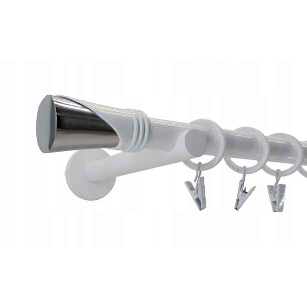 Garnýž Moderní Kov 19 mm Bílý 300 cm Vega