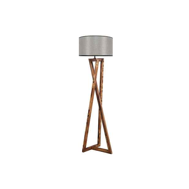 Opviq Stojací lampa Macka 166 cm hnědá/lesklá šedá