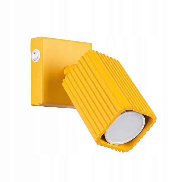 Sollux Lighting Rayo nástěnné svítidlo žluté rýhované 1xGU10 10W s vypínačem