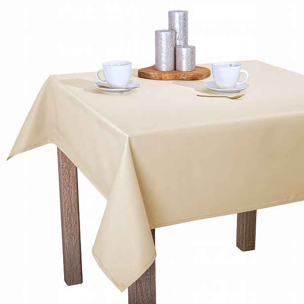 Ubrus odolný proti skvrnám 120 x 280 cm Béžový Hladký Šitý Laura 5402