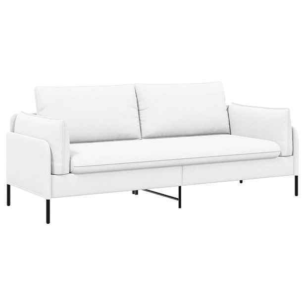 vidaXL 3-místné sofa Bílá 222 x 81 x 89 cm Textil