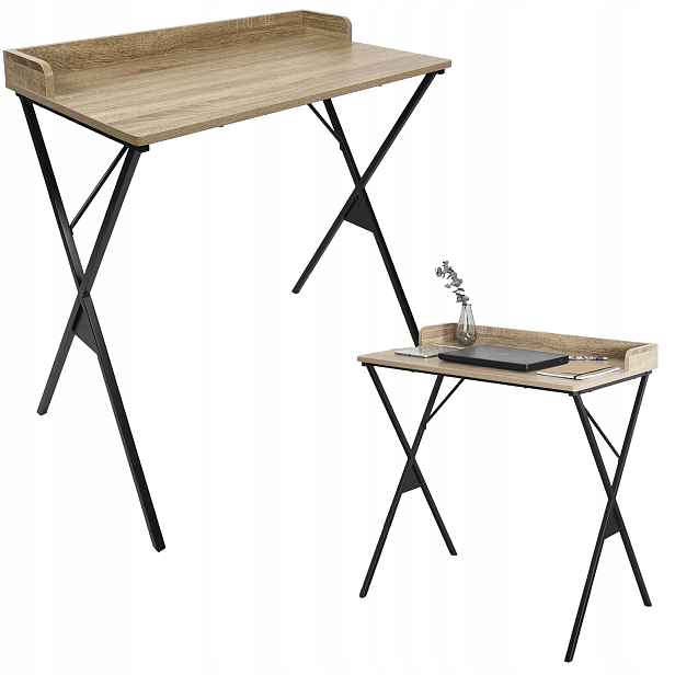 Klasický psací stůl Milo barva Dub 80 cm pro mládež Loft počítačový Stolek