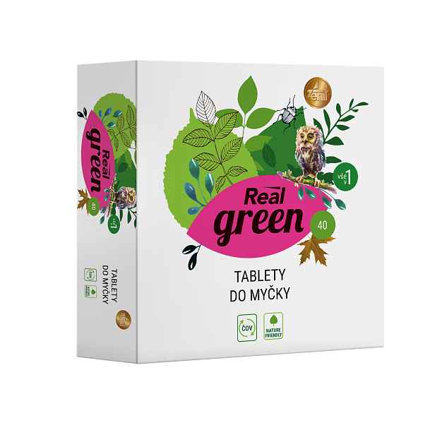 Real Green clean tablety do myčky 40ks