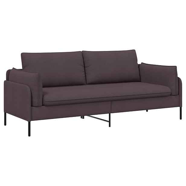 vidaXL 3-místné sofa Tmavě hnědá 222 x 81 x 89 cm Textil