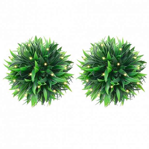 vidaXL Umělé buxus koule s LED světly 2 ks zelené 30 cm