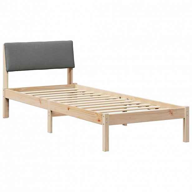 vidaXL Rám postele s čelo hnědá a tmavě šedá 80 x 200 cm