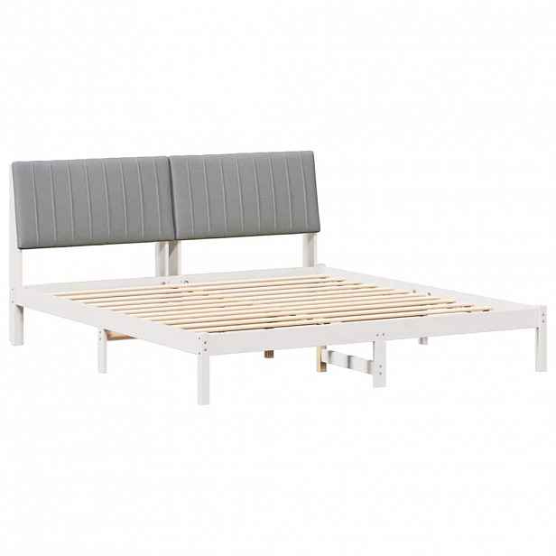 vidaXL Rám postele Světle šedá 180 x 200 cm Masivní borové dřevo