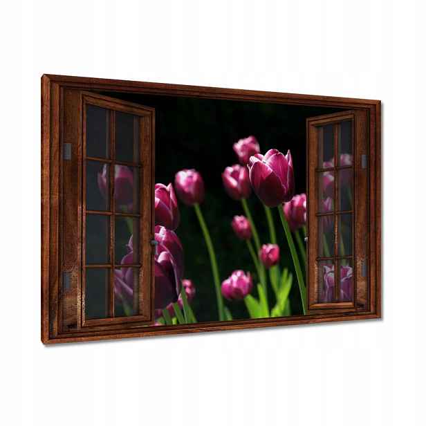Obrazy 90x60 Fialové tulipány