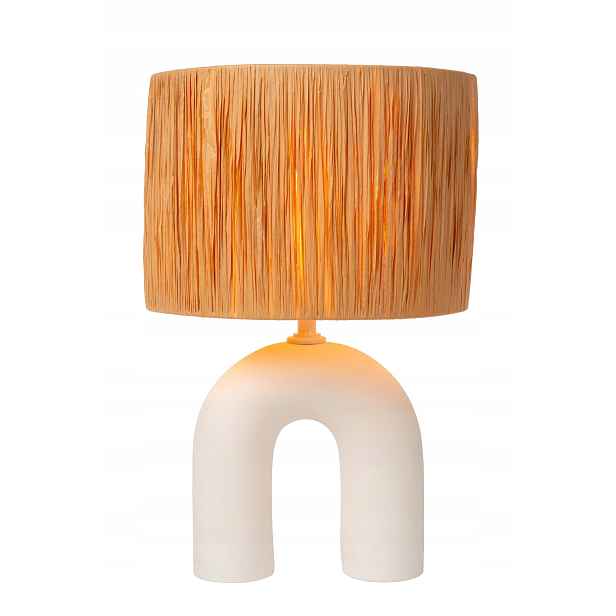 Lucide Ronda stolní lampa ratan E27 40W bílo-béžová