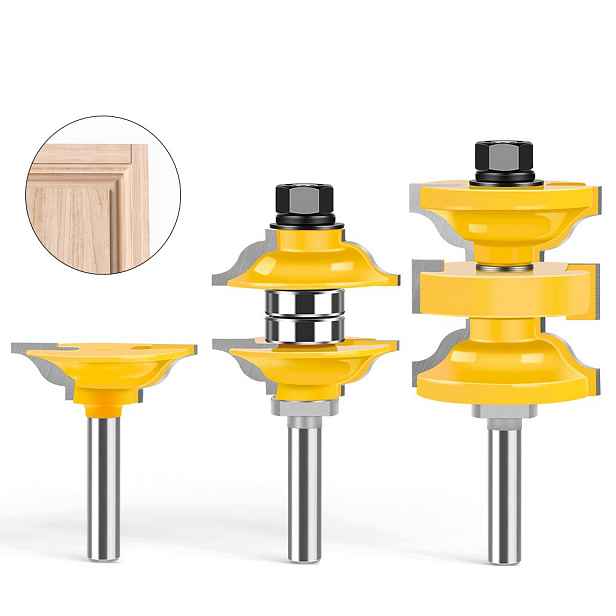 Sada fréz 12mm stopka, 3 sady prodloužený čepový drážkovací fréza