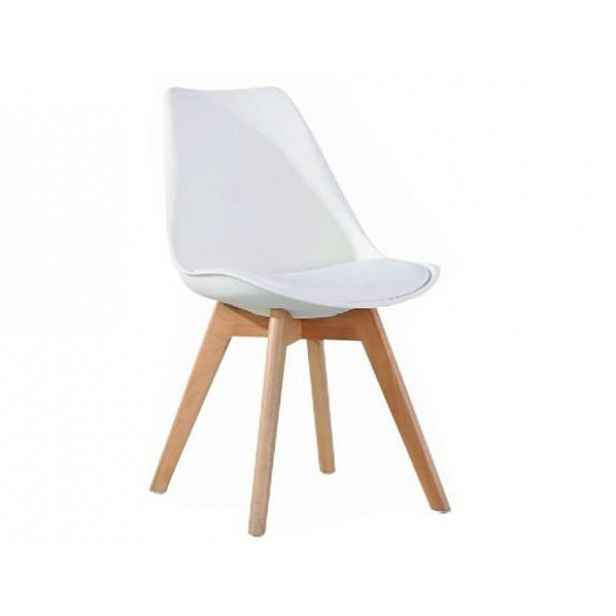Židle, bílá / buk, BALI 2 NEW