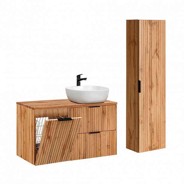 Petits-meubles KOUPELNOVÝ NÁBYTEK 100.8cm Adriel 2er-Set Dřevo